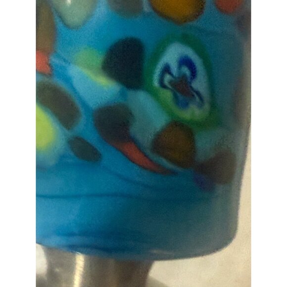 Murano Glass Wine Bottle Stopper With Multicolor Millefiori Design & Stainless S - Picture 3 of 9